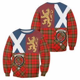ScotsTee Shop Langlands Crest Tartan Sweatshirt with Lion Rampant Saltire Style
