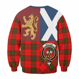 ScotsTee Shop Maxtone Crest Tartan Sweatshirt with Lion Rampant Saltire Style