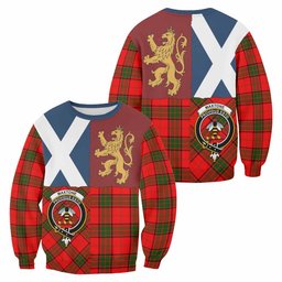 ScotsTee Shop Maxtone Crest Tartan Sweatshirt with Lion Rampant Saltire Style