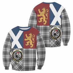 ScotsTee Shop Glen Crest Tartan Sweatshirt with Lion Rampant Saltire Style