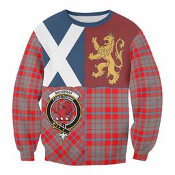 ScotsTee Shop Moubray Crest Tartan Sweatshirt with Lion Rampant Saltire Style