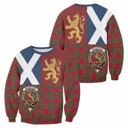 ScotsTee Shop MacIntosh (McIntosh) Crest Tartan Sweatshirt with Lion Rampant Saltire Style