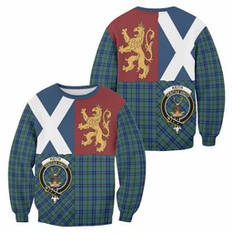 ScotsTee Shop Keith Crest Tartan Sweatshirt with Lion Rampant Saltire Style