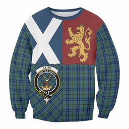 ScotsTee Shop Keith Crest Tartan Sweatshirt with Lion Rampant Saltire Style