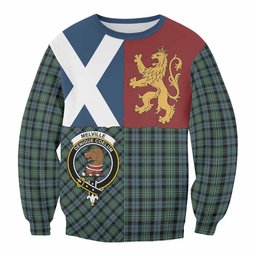 ScotsTee Shop Melville Crest Tartan Sweatshirt with Lion Rampant Saltire Style