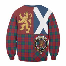 ScotsTee Shop Fotheringham (Fotheringhame) Crest Tartan Sweatshirt with Lion Rampant Saltire Style