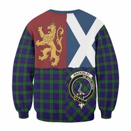 ScotsTee Shop MacKinlay (McKinlay) Crest Tartan Sweatshirt with Lion Rampant Saltire Style