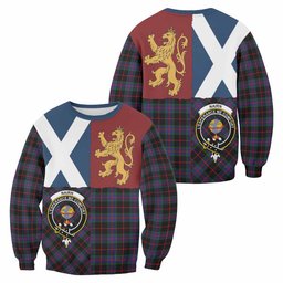 ScotsTee Shop Nairn Crest Tartan Sweatshirt with Lion Rampant Saltire Style