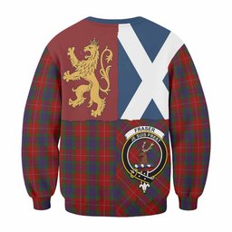 ScotsTee Shop Fraser Crest Tartan Sweatshirt with Lion Rampant Saltire Style