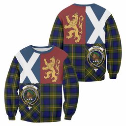 ScotsTee Shop Moore Crest Tartan Sweatshirt with Lion Rampant Saltire Style