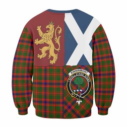 ScotsTee Shop Kinninmont Crest Tartan Sweatshirt with Lion Rampant Saltire Style