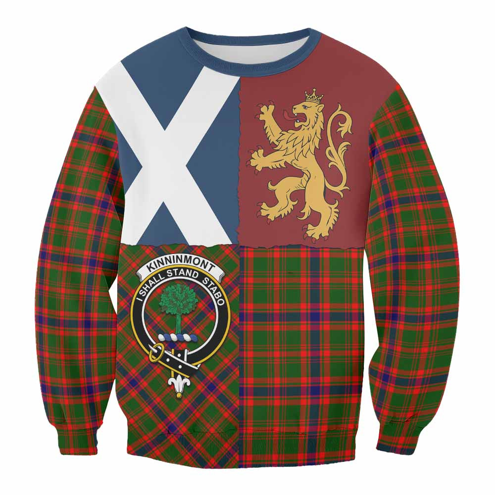 ScotsTee Shop Kinninmont Crest Tartan Sweatshirt with Lion Rampant Saltire Style