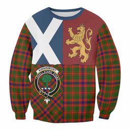 ScotsTee Shop Kinninmont Crest Tartan Sweatshirt with Lion Rampant Saltire Style