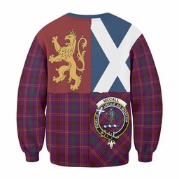 ScotsTee Shop McCall (Caithness) Crest Tartan Sweatshirt with Lion Rampant Saltire Style