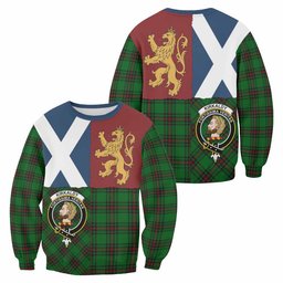 ScotsTee Shop Kirkaldy Crest Tartan Sweatshirt with Lion Rampant Saltire Style