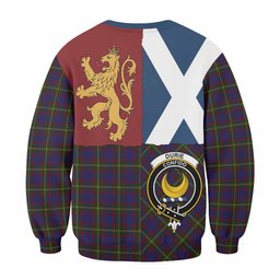 ScotsTee Shop Durie Crest Tartan Sweatshirt with Lion Rampant Saltire Style