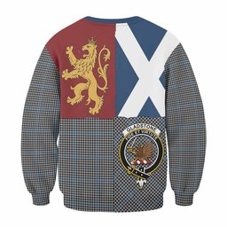 ScotsTee Shop Gladstone (Gladstanes) Crest Tartan Sweatshirt with Lion Rampant Saltire Style