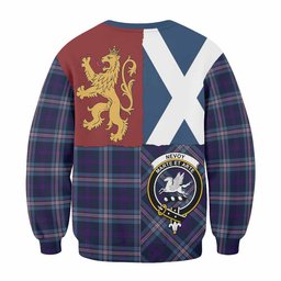 ScotsTee Shop Nevoy Crest Tartan Sweatshirt with Lion Rampant Saltire Style