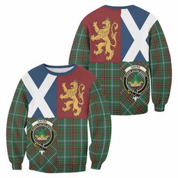 ScotsTee Shop Gayre Crest Tartan Sweatshirt with Lion Rampant Saltire Style