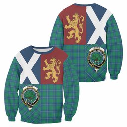 ScotsTee Shop Irvine Crest Tartan Sweatshirt with Lion Rampant Saltire Style