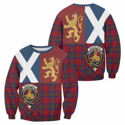 ScotsTee Shop MacGilvery (McGilvery) Crest Tartan Sweatshirt with Lion Rampant Saltire Style