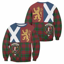 ScotsTee Shop MacCulloch (McCulloch) Crest Tartan Sweatshirt with Lion Rampant Saltire Style