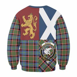 ScotsTee Shop Norvel Crest Tartan Sweatshirt with Lion Rampant Saltire Style