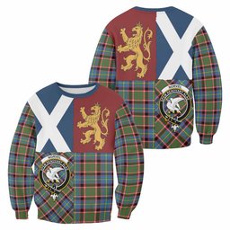 ScotsTee Shop Norvel Crest Tartan Sweatshirt with Lion Rampant Saltire Style
