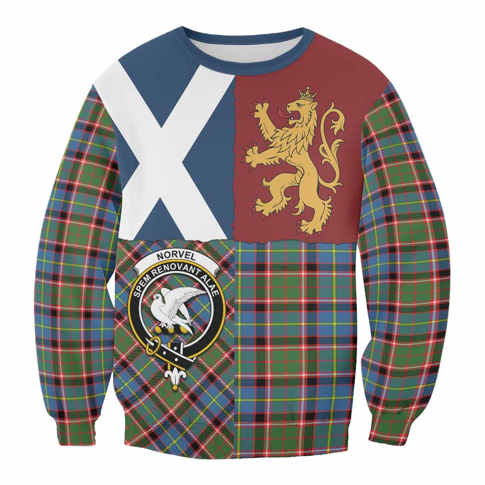 ScotsTee Shop Norvel Crest Tartan Sweatshirt with Lion Rampant Saltire Style