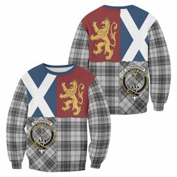 ScotsTee Shop Glendinning Crest Tartan Sweatshirt with Lion Rampant Saltire Style