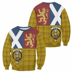 ScotsTee Shop Houston Crest Tartan Sweatshirt with Lion Rampant Saltire Style