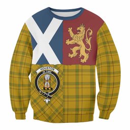 ScotsTee Shop Houston Crest Tartan Sweatshirt with Lion Rampant Saltire Style