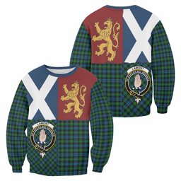 ScotsTee Shop Lamont Crest Tartan Sweatshirt with Lion Rampant Saltire Style