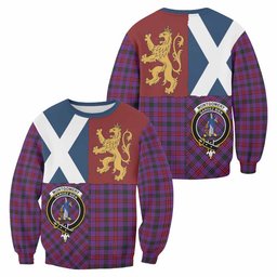 ScotsTee Shop Montgomery Crest Tartan Sweatshirt with Lion Rampant Saltire Style