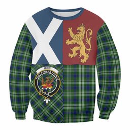 ScotsTee Shop Mow Crest Tartan Sweatshirt with Lion Rampant Saltire Style