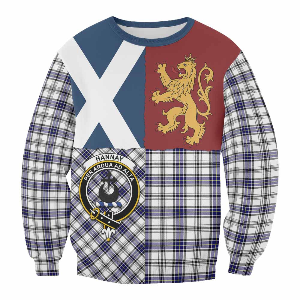ScotsTee Shop Hannay Crest Tartan Sweatshirt with Lion Rampant Saltire Style
