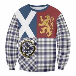 ScotsTee Shop Hannay Crest Tartan Sweatshirt with Lion Rampant Saltire Style