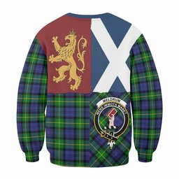 ScotsTee Shop Meldrum Crest Tartan Sweatshirt with Lion Rampant Saltire Style