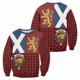 ScotsTee Shop MacIver (McIver) Crest Tartan Sweatshirt with Lion Rampant Saltire Style