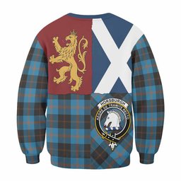 ScotsTee Shop Horsburgh Crest Tartan Sweatshirt with Lion Rampant Saltire Style
