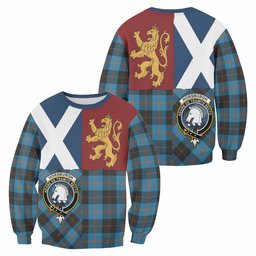 ScotsTee Shop Horsburgh Crest Tartan Sweatshirt with Lion Rampant Saltire Style