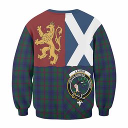 ScotsTee Shop Laurie Crest Tartan Sweatshirt with Lion Rampant Saltire Style