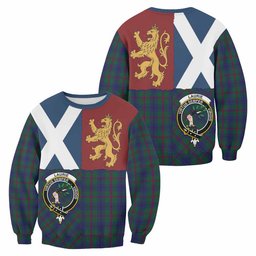 ScotsTee Shop Laurie Crest Tartan Sweatshirt with Lion Rampant Saltire Style