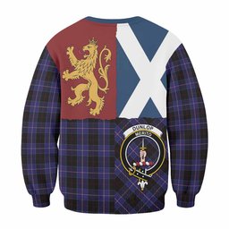 ScotsTee Shop Dunlop Crest Tartan Sweatshirt with Lion Rampant Saltire Style
