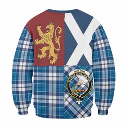 ScotsTee Shop Hutton Crest Tartan Sweatshirt with Lion Rampant Saltire Style
