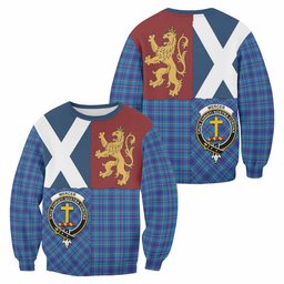 ScotsTee Shop Mercer Crest Tartan Sweatshirt with Lion Rampant Saltire Style