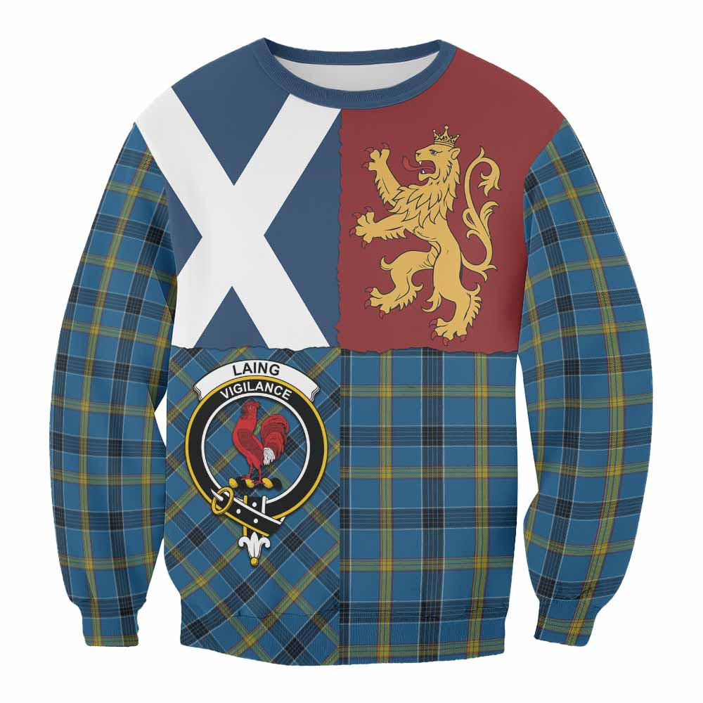 ScotsTee Shop Laing Crest Tartan Sweatshirt with Lion Rampant Saltire Style