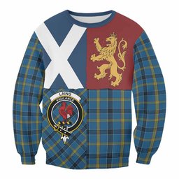 ScotsTee Shop Laing Crest Tartan Sweatshirt with Lion Rampant Saltire Style