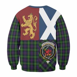 ScotsTee Shop Farquharson Crest Tartan Sweatshirt with Lion Rampant Saltire Style
