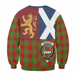 ScotsTee Shop Grierson Crest Tartan Sweatshirt with Lion Rampant Saltire Style